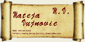 Mateja Vujnović vizit kartica